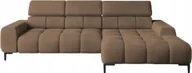 Sofy i kanapy - DomoHome Narożnik tapicerowany w kształcie litery L prawy bok 177x270 cm Narożnik z funkcją spania Sofa rozkładana Funkcja spania Małe 3 siedziska Regulowane zagłówki Regulowane siedzisko Brązowy - miniaturka - grafika 1
