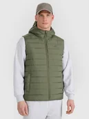 Kurtki męskie - 4F Bezrękawnik puchowy z wypełnieniem syntetycznym męski - khaki M - miniaturka - grafika 1