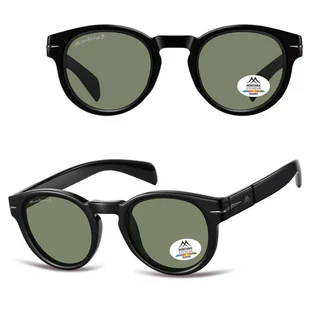 Czarne lenonki okulary przeciwsłoneczne z polaryzacją MP188A - Okulary korekcyjne, oprawki, szkła - miniaturka - grafika 1