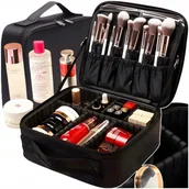 Kosmetyczki, organizery i kuferki - Kosmetyczka Organizer Podróżna Torba Kuferek Na Kosmetyki Xl Czarna Prezent - miniaturka - grafika 1
