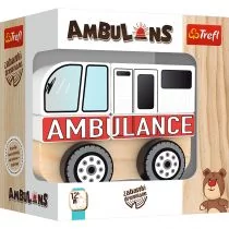 Trefl Drewniane autko Ambulance - Samochody i pojazdy dla dzieci - miniaturka - grafika 1