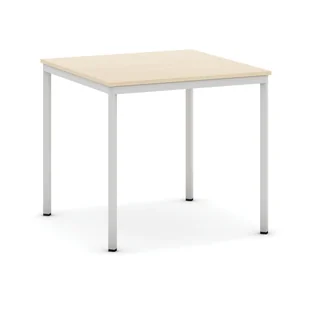 B2B Partner Stół do jadalni i stołówki, jasnoszara konstrukcja, 800x800 mm, dąb 555769 - Stoły - miniaturka - grafika 1