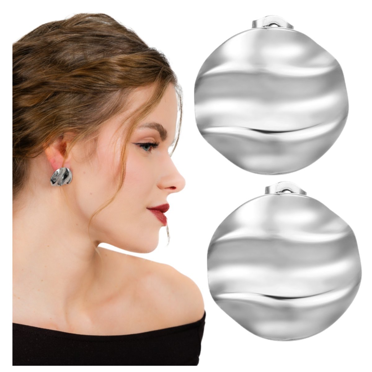 Kolczyki Sztyfty Srebrne Kółka ze Stali Chirurgicznej 316L Efektowne Lekkie
