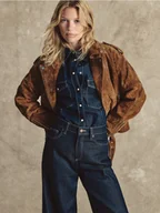 Moda i Uroda OUTLET - Reserved - Zamszowa ramoneska oversize z paskiem - brązowy - miniaturka - grafika 1