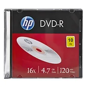 Nośniki danych - HP DVD-R, DME00085-3, 4.7GB, 16x, slim case, 10-pack, bez możliwości nadruku, 12cm, 69314, do archiwizacji danych - miniaturka - grafika 1