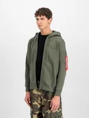 Bluzy męskie - Alpha Industries Bluza rozpinana Back Print Zip Hoody 128342 dark oliv - miniaturka - grafika 1