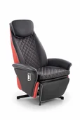Fotele - Fotel wypoczynkowy Halmar CAMARO czarny czerwony  - miniaturka - grafika 1