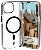 Etui i futerały do telefonów - Bizon Etui z pierścieniem magnetycznym Case Marco do iPhone 14/13, przezroczyste z czarną ramką - miniaturka - grafika 1