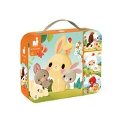 Puzzle - Janod Puzzle progresywne w walizce Zwierzątka na farmie 4 układanki – 6, 9, 12 i 16 elementów 2+ - miniaturka - grafika 1