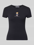Koszulki i topy damskie - T-shirt o kroju slim fit z nadrukiem z logo model ‘Sweet’ - miniaturka - grafika 1