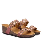 Klapki i japonki damskie - Klapki Scholl Tulum 2 Straps MF00701 Różowy - miniaturka - grafika 1