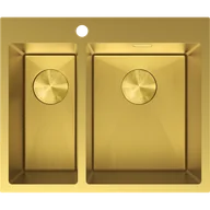 Zlewozmywaki - Mexen Flexo zlewozmywak stalowy 1,5-komorowy 610 x 510 mm, złoty HC - 6446611500-55HC - miniaturka - grafika 1