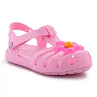 Buty dla dziewczynek - Sandały Crocs Isabela Charm Sandals 208445-6S0 różowe - miniaturka - grafika 1