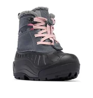 Buty dla dziewczynek - Columbia Młodzieżowe buty dziecięce Powderbug Alpine wodoodporne, śniegowce, grafitowe, różowa mgiełka, 10, Grafitowa różowa mgiełka, 10 UK Child - miniaturka - grafika 1