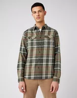 Koszule męskie - Męska Koszula Materiałowa Wrangler Ls 2Pkt Flap Shirt Ivy Green W5A53Wxix-M - miniaturka - grafika 1