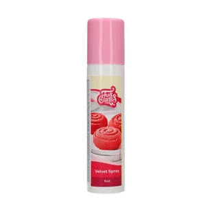 Zamsz w sprayu FunCakes Velvet Spray Red 100ml - CZERWONY - Dodatki do ciast w proszku - miniaturka - grafika 1