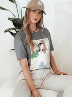Bluzki damskie - T-shirt damski BRAVIS grafitowy Dstreet RY2617-M/L - miniaturka - grafika 1