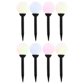 Lampy ogrodowe - vidaXL Lampy solarne do ogrodu, 8 szt., LED, kuliste, 15 cm, RGB - miniaturka - grafika 1