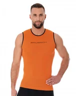 Koszulki sportowe męskie - Bezrękawnik termoaktywny męski Brubeck 3D Run PRO SL10290 pomarańczowy - miniaturka - grafika 1