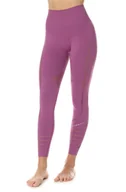 Spodnie sportowe damskie - Getry treningowe damskie Brubeck Gym LE12910 wrzosowy - miniaturka - grafika 1