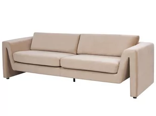 Sofa welurowa beżowa MAUNU - Sofy i kanapy - miniaturka - grafika 4