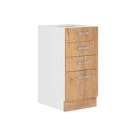 Szafki kuchenne - Szafka Dolna Stojąca 4 Szuflady 40 D 4S Sara Lefkas Stolarz Lempert Dąb Lefkas, Biały - miniaturka - grafika 1