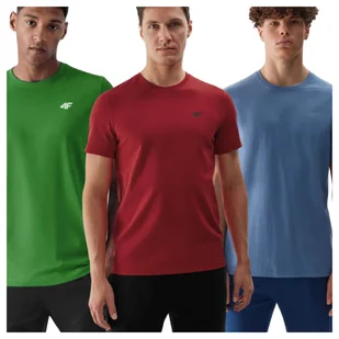 T-shirt męski (ZESTAW KOSZULEK 3 SZT.) 4F 4FWSS25TTSHM3956-96S Wielkokolorowy Roz. L - Koszulki męskie - miniaturka - grafika 1