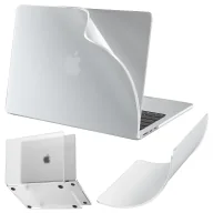 Torby na laptopy - Etui do Apple Macbook Air 13.6 - M2/M3 2022/2023/2024/2025 Alogy AirGuard™ Elastyczna obudowa Matowa Przezroczysty Biały - miniaturka - grafika 1