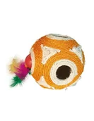 Zabawki dla kotów - ARQUIVET Piłka z sizalu z piłką i piórami 11,5 cm - miniaturka - grafika 1