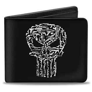 Portfele - Buckle-Down Męski Punisher 2017 Broń czaszka kolaż czarny/biały dwustronny portfel, wielokolorowy, domyślny rozmiar - grafika 1