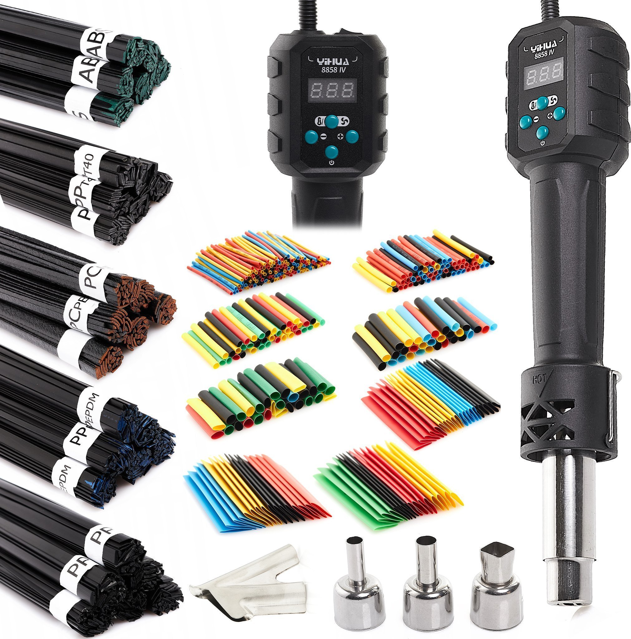 Zgrzewarka Yihua 8858 IV Hot Air Spawarka Plastiku Opalarka Spoiwa 4x Dysze