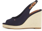 Espadryle damskie - TOMMY HILFIGER Damska flaga HIGH WEDGE ESPAD SLINGBACK Espadryle, niebieska (Space Blue), 38 EU, Niebieski kosmiczny niebieski, 38 EU - miniaturka - grafika 1