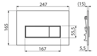 Alcaplast Thin Gun Przycisk WC metaliczny mat M57-GM-M - odbiór osobisty: Kraków, Warszawa - Przyciski spłukujące - miniaturka - grafika 1