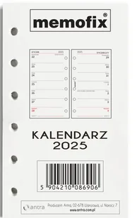 Wkład Kalendarzowy 2025 dzienny A6 Memofix Antra - Kalendarze - miniaturka - grafika 1
