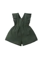 Kombinezony dla dzieci - ŚLICZNY KOMBINEZON NIEMOWLĘCY OGRODNICZKI WIZYTOWE GREEN DZIEWCZĘCE 98/104 - miniaturka - grafika 1