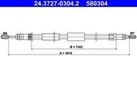 Linki hamulca postojowego - ATE LINKA HAMULCA 24.3727-0304.2 PEUGEOT 306 KABRIOLET 1.8 16V 00-02 CITROEN ZX 2.0 96-97 - miniaturka - grafika 1