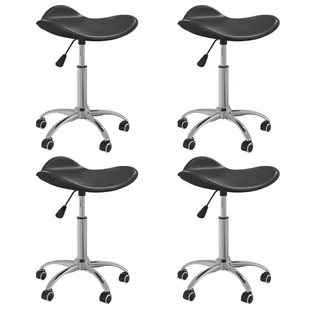 vidaXL Obrotowe krzesła stołowe, 4 szt., czarne, sztuczna skóra - Krzesła - miniaturka - grafika 1