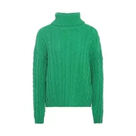 Swetry damskie - myMo Damski sweter z dzianiny z golfem akryl zielony rozmiar XL/XXL, zielony, XL - miniaturka - grafika 1