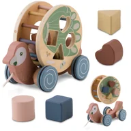 Sortery dla dzieci - Zabawka drewniana do ciągnięcia sorter klocki papuga Nukido - miniaturka - grafika 1