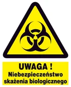 Akcesoria BHP - UWAGA NIEBEZPIECZEŃSTWO SKAŻENIA BIOLOGICZNE - tablica 225X275 ostrzegawcza LIBRES POLSKA SP - miniaturka - grafika 1