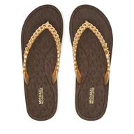 Klapki i japonki damskie - Japonki MICHAEL Michael Kors Zaza 40S5ZAFA1B Złoty - miniaturka - grafika 1