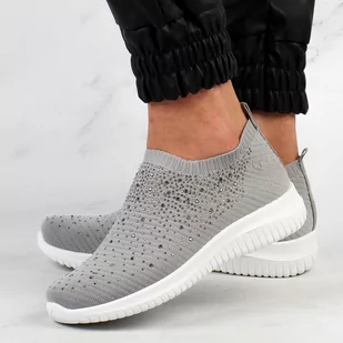 POTOCKI Szare sportowe buty damskie POTOCKI 16026 - Sneakersy damskie - miniaturka - grafika 1