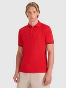 Koszulki męskie - 4F Koszulka polo regular męska - czerwona L - miniaturka - grafika 1