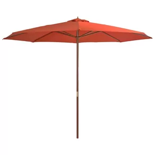 vidaXL Parasol ogrodowy na drewnianym słupku, 350 cm, terakota - Parasole ogrodowe - miniaturka - grafika 1