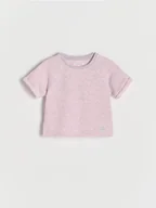 Bluzki dla niemowląt - Reserved - Dzianinowy T-shirt - różowy - miniaturka - grafika 1