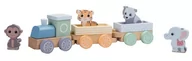 Zabawki interaktywne dla dzieci - Joueco Drewniana kolejka z zwierzątkami - miniaturka - grafika 1