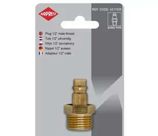 AIRPRESS Wtyk 1/2 cala zewnętrzny - Akcesoria do elektronarzędzi - miniaturka - grafika 1