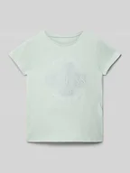 Koszulki dla dziewczynek - T-shirt z detalami z logo - miniaturka - grafika 1