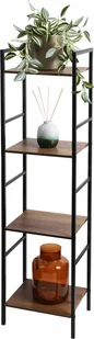 Metalowy regał do salonu z 4 półkami z MDF, 29,5 x 23,5 x 106,5 cm - Regały - miniaturka - grafika 1