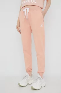 Spodnie damskie - Kangol spodnie dresowe bawełniane damskie kolor różowy gładkie - grafika 1
